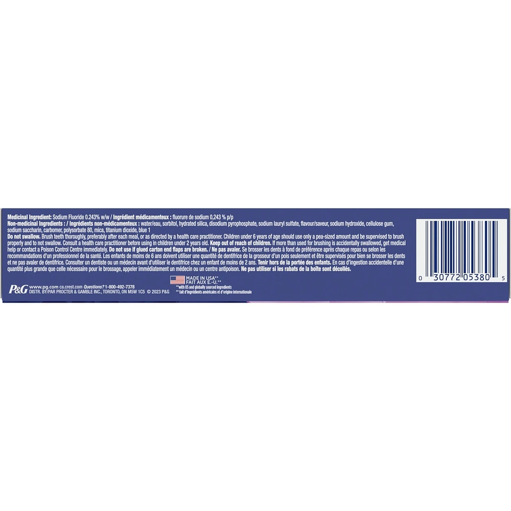 Crest 3D White Advanced, Teeth Whitening Toothpaste Radiant Mint, 135 ml