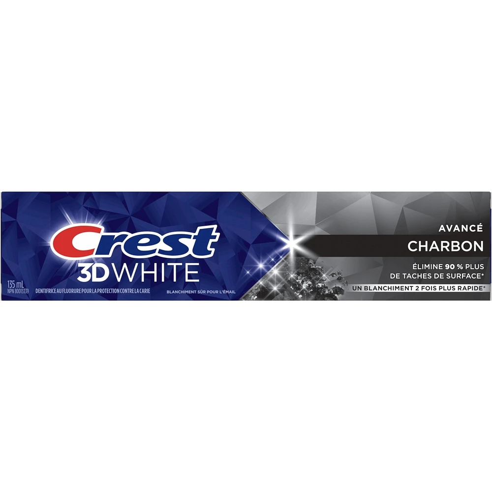 Crest 3D White Advanced, Charcoal Whitening Toothpaste, 135 ml