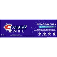 Crest 3D White Stain Eraser Teeth Whitening Toothpaste, Icy Clean Mint, 65 ml