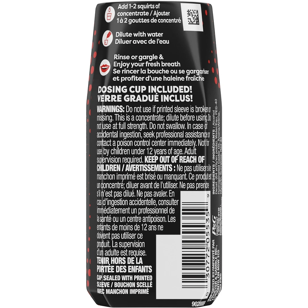 Scope Squeez Mouthwash Concentrate, Cinnamint Flavour, Equal Uses up to 1L Bottle *vs 1L Scope Outlast Mouthwash, Squeez to Control the Strength