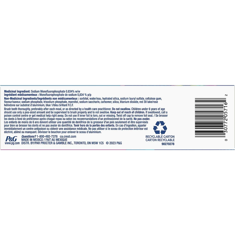 Advanced Kid's Fluoride Toothpaste, Bubblegum Flavor