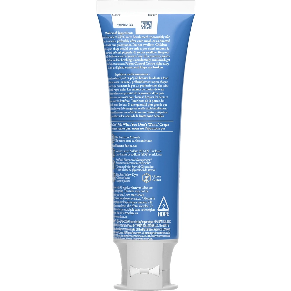 Burt's Bees Toothpaste Complete Multi Care, 105 mL, Natural Source Flavour