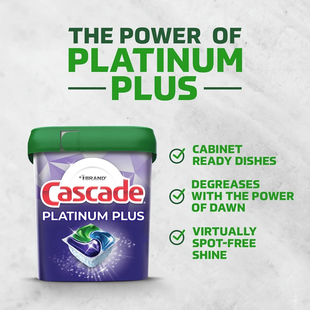 Sachets de détergent pour lave-vaisselle Platinum Plus ActionPacs, Parfum frais, 12 unités