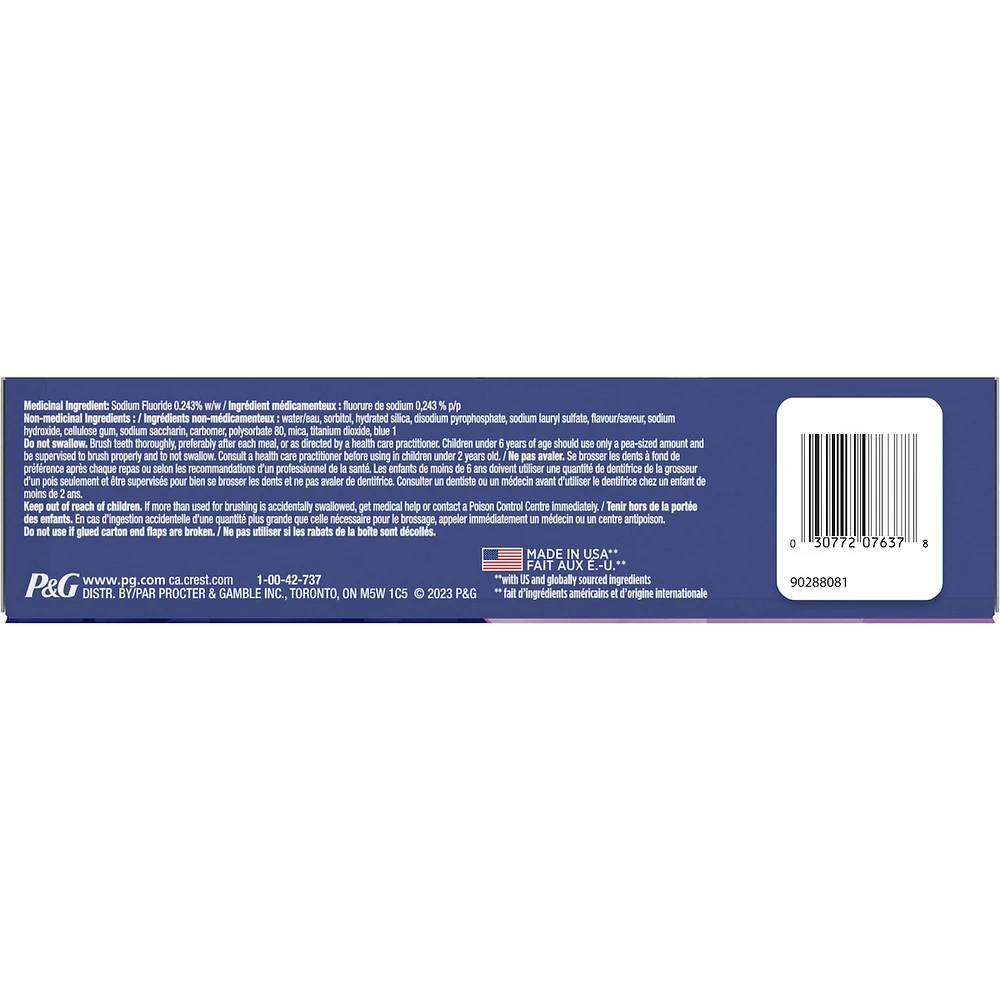 Crest 3D White Advanced, Whitening Toothpaste Radiant Mint, 70- mL, Pack of 3