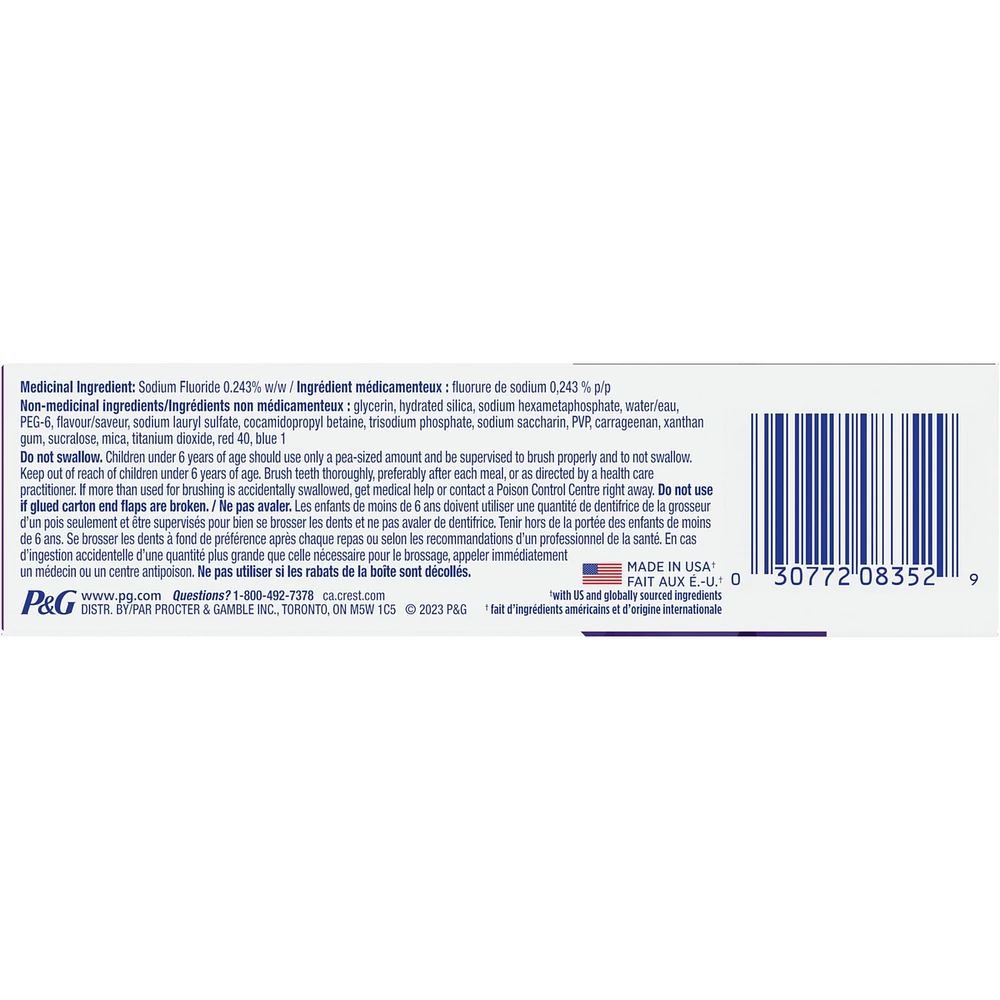 3D White Brilliance Teeth Whitening Purple Toothpaste