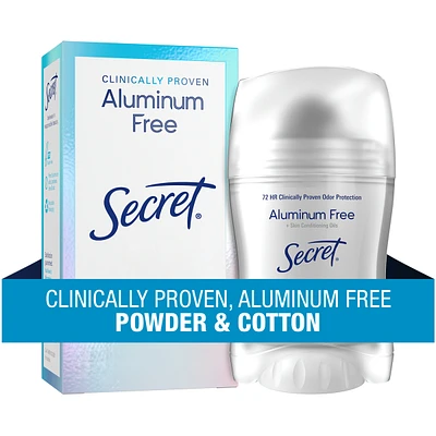 Clinically Proven Aluminum Free Deodorant for Women Powder Cotton
