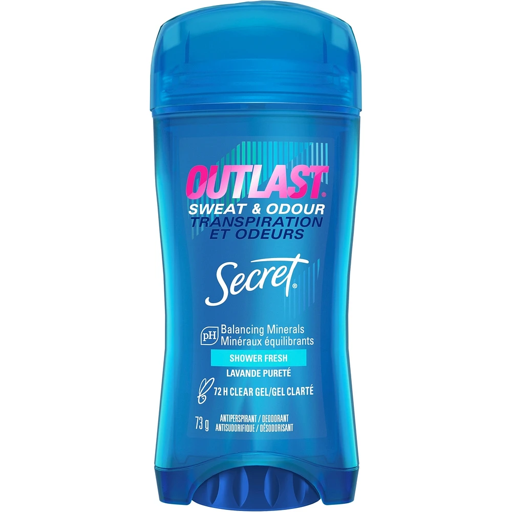 Antisudorifique désodorisant en gel clarté Secret Outlast pour femmes, Fraîcheur après-douche