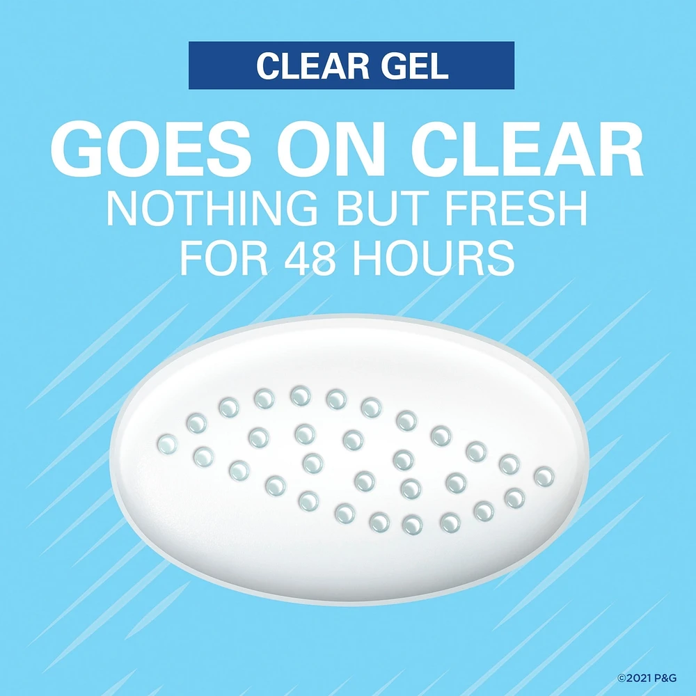 Antisudorifique désodorisant en gel clarté Secret Outlast pour femmes, Fraîcheur après-douche