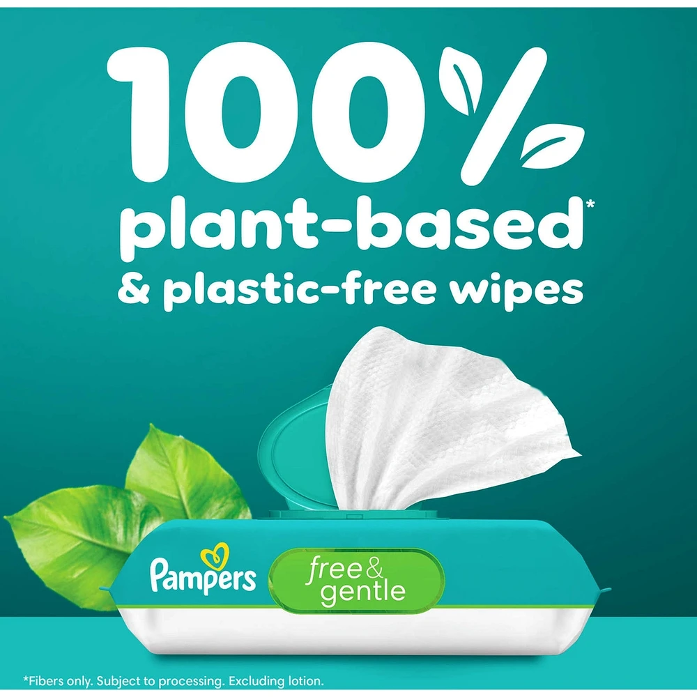 Free & Gentle 100% Plant-Based Fragrance Free Baby Wipes