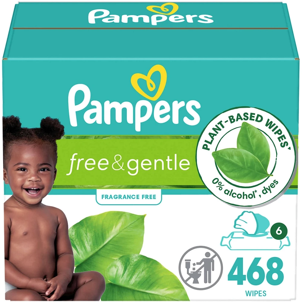 Free & Gentle 100% Plant-Based Fragrance Free Baby Wipes