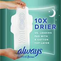 Pure Cotton Feminine Pads for Women, Size 5, Extra Heavy Overnight, with wings, Unscented