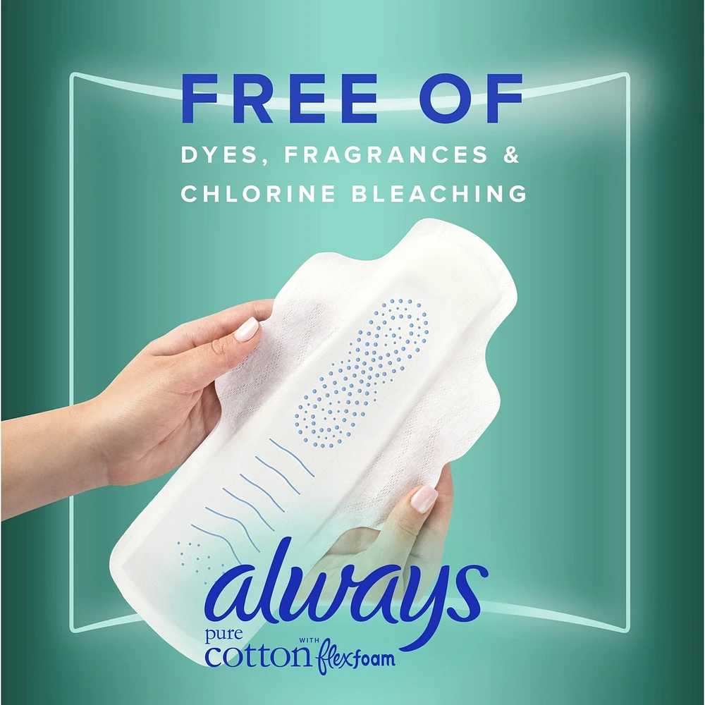 Pure Cotton Feminine Pads for Women, Size 5, Extra Heavy Overnight, with wings, Unscented