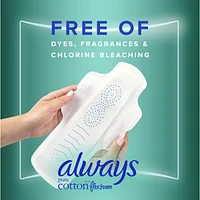 Pure Cotton Feminine Pads for Women, Size 5, Extra Heavy Overnight, with wings, Unscented