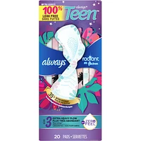 Radiant Teen Pads, Size 3, Extra Heavy, with Wings, Unscented