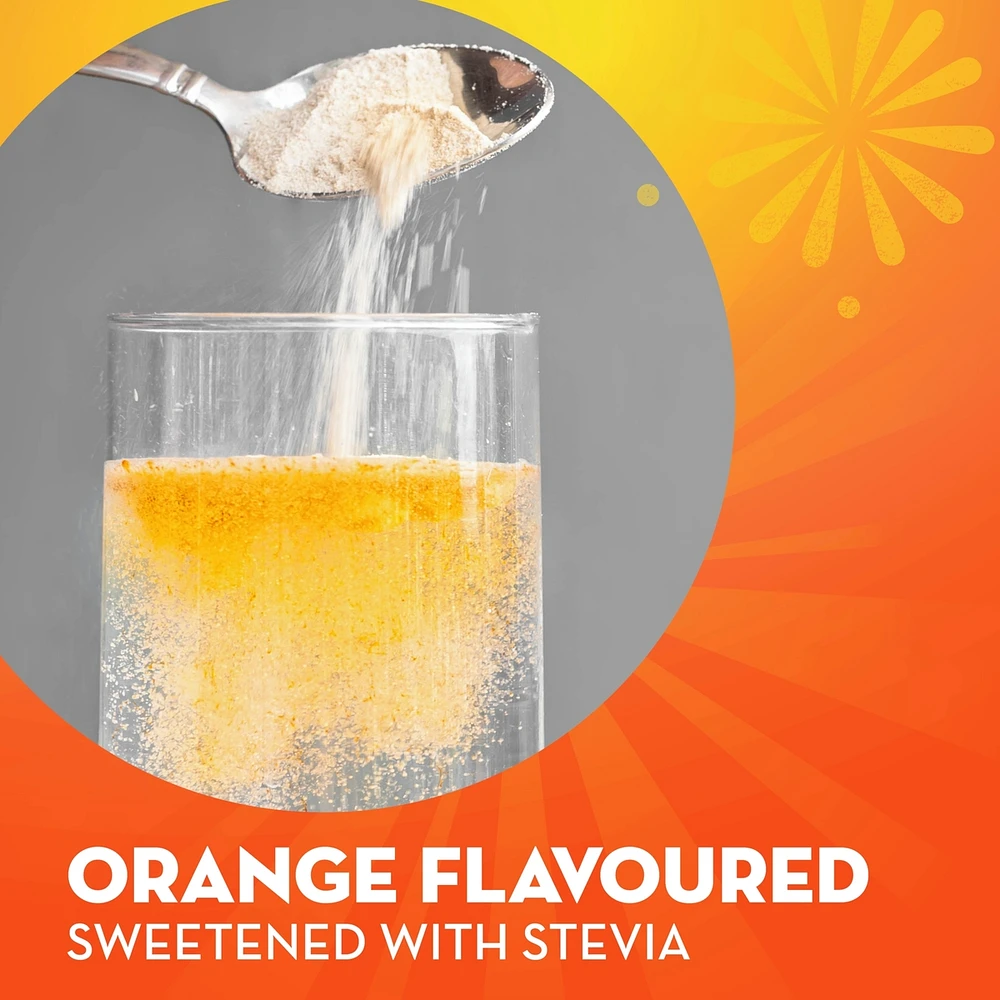 Fibre+ Collagen Peptides, Psyllium Husk Powder, Plant Based Fibre, Sugar-Free with Stevia, Orange Flavoured