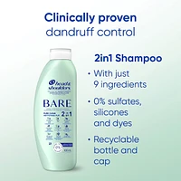 BARE Pure Clean 2in1 Dandruff Shampoo and Conditioner, Anti-Dandruff Treatment