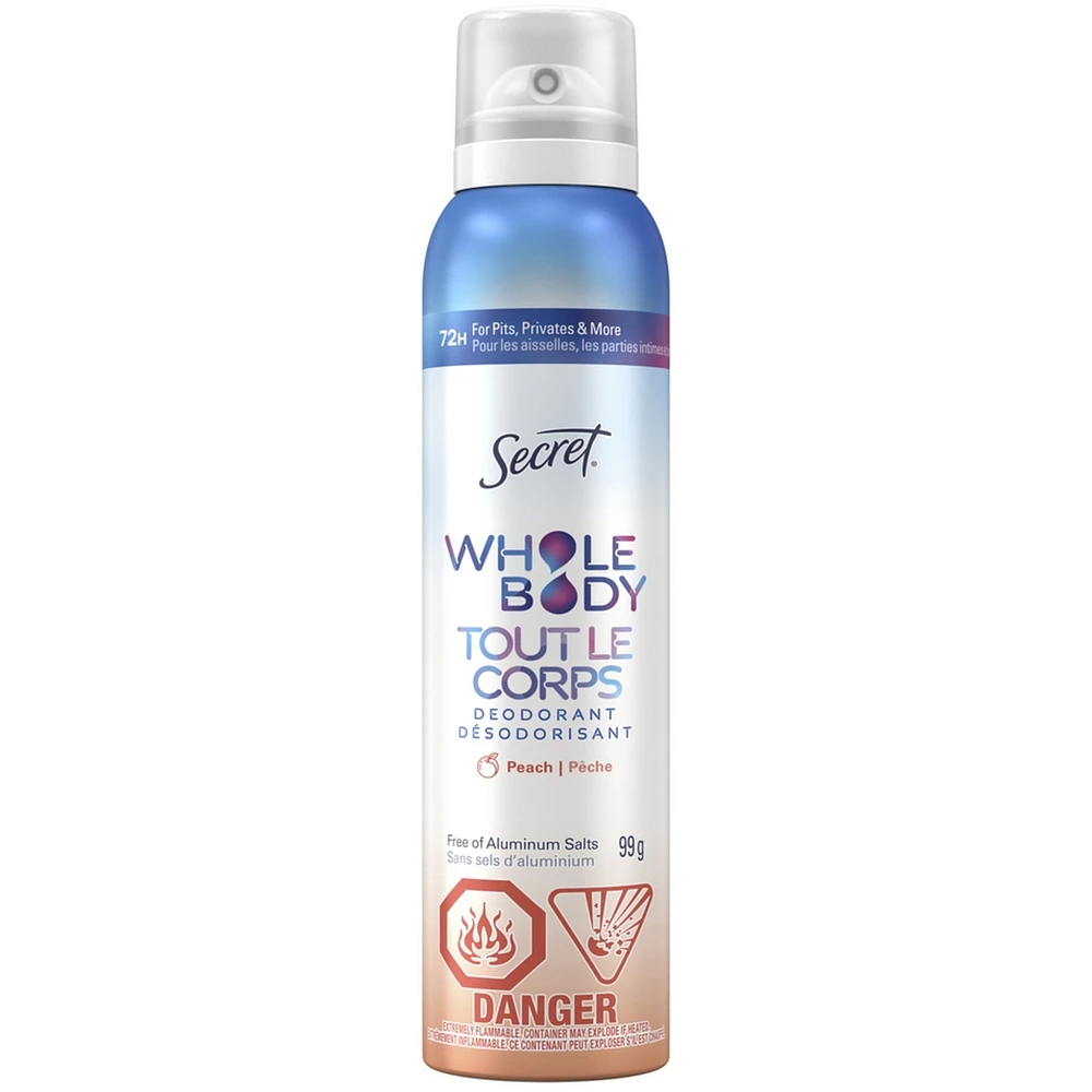 Whole Body Aluminum Free Deodorant for Women Body Spray Peach & Vanilla