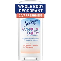 Whole Body Stick Aluminum Free Deodorant for Women with notes of Peach & Vanilla