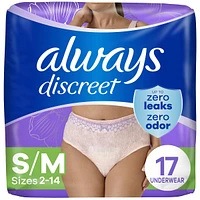 Adult Incontinence Underwear for Women and Postpartum Underwear, S/M, Up to 100% Bladder Leak Protection
