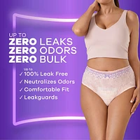 Adult Incontinence Underwear for Women and Postpartum Underwear, XL, Up to 100% Bladder Leak Protection, 17 CT