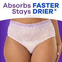 Adult Incontinence Underwear for Women and Postpartum Underwear, XL, Up to 100% Bladder Leak Protection, 17 CT