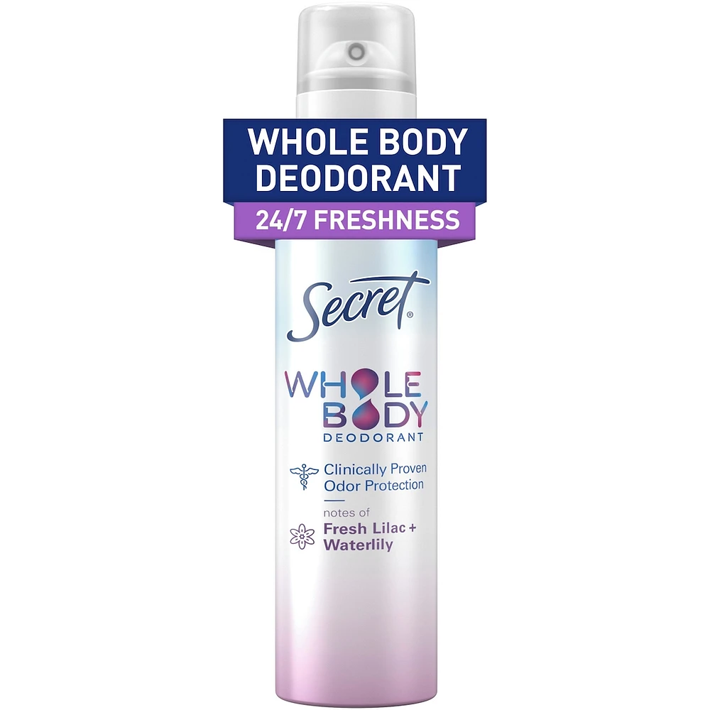 Whole Body Aluminum Free Deodorant for Women Body Spray Lilac & Waterlily