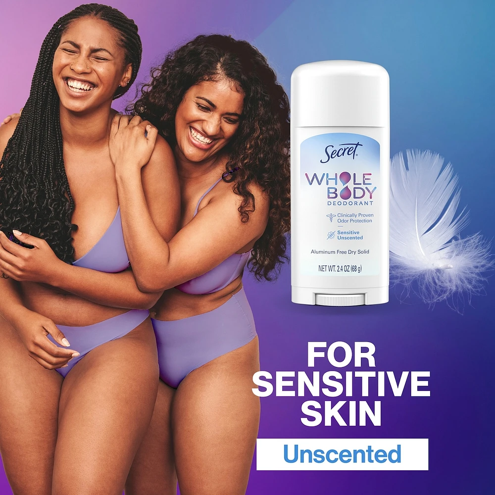 Whole Body Stick Aluminum Free Deodorant for Women Unscented