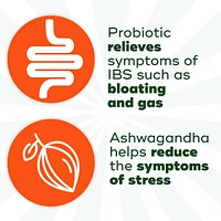 Probiotic, Bloating + Digestive Stress Relief, Probiotic for Women and Men with Ashwagandha, Probiotic for Gut Health, Helps Relieve Symptoms of Irritable Bowel Syndrome (IBS) such as Bloating, Gas, and Abdominal Discomfort, 28 Capsules