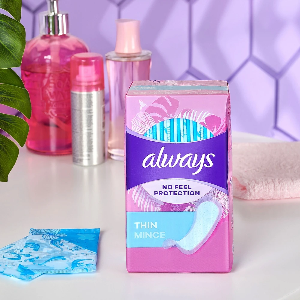 Thin No Feel Protection Daily Liners, Regular Absorbency, Unscented,