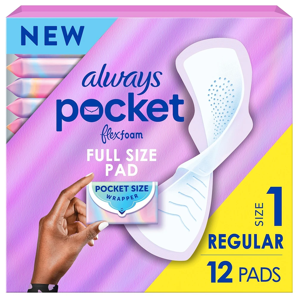 Serviettes Pocket, régulières, avec ailes, avec FlexFoam, taille1, non parfumées,