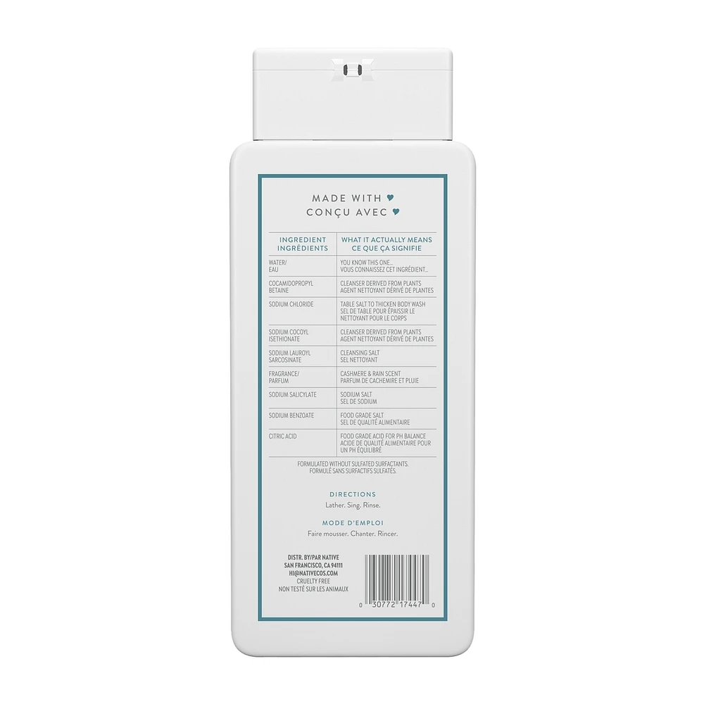 Native Cashmere & Rain Body Wash 18oz