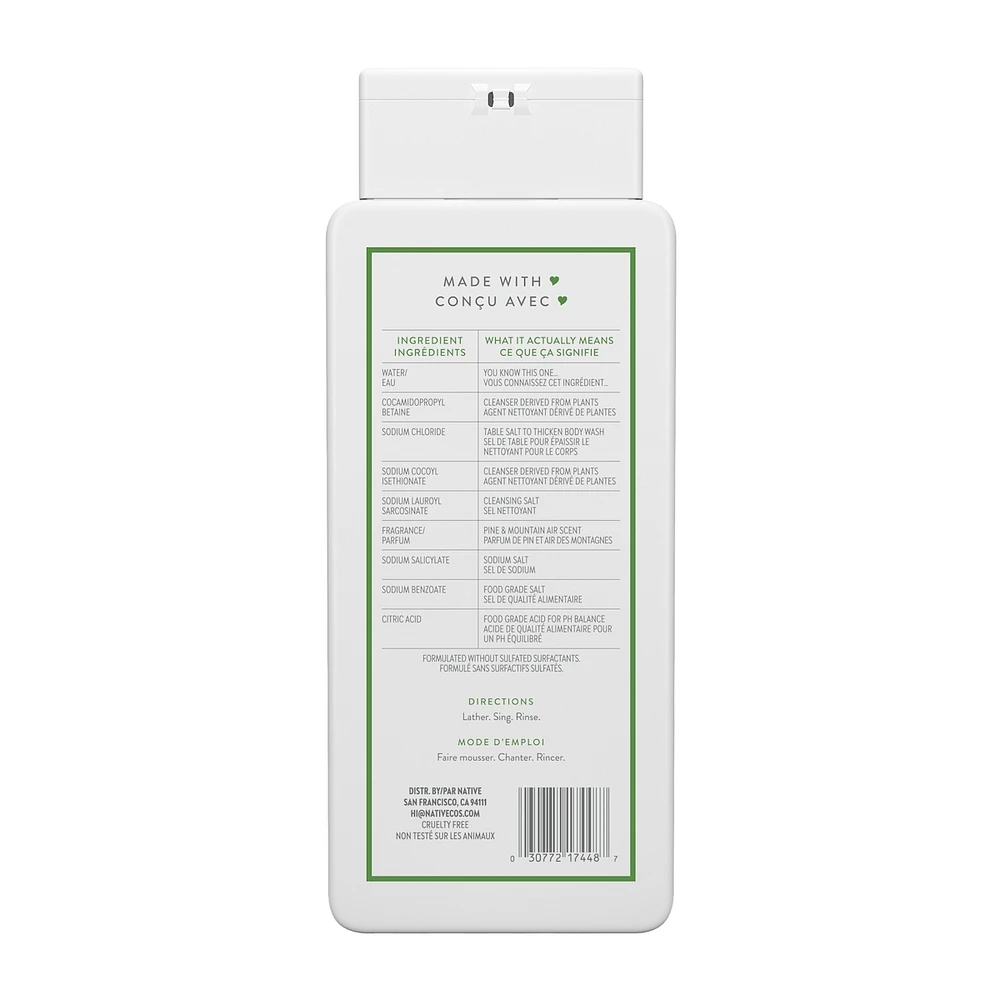 Native Pine & Mountain Air Body Wash 18oz