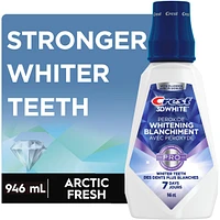 3D White Peroxide Mouthwash/Mouth Rinse, Strengthens Enamel, Whitens Teeth, Prevents Cavities, Alcohol Free, Contains Fluoride, Wintermint Flavor