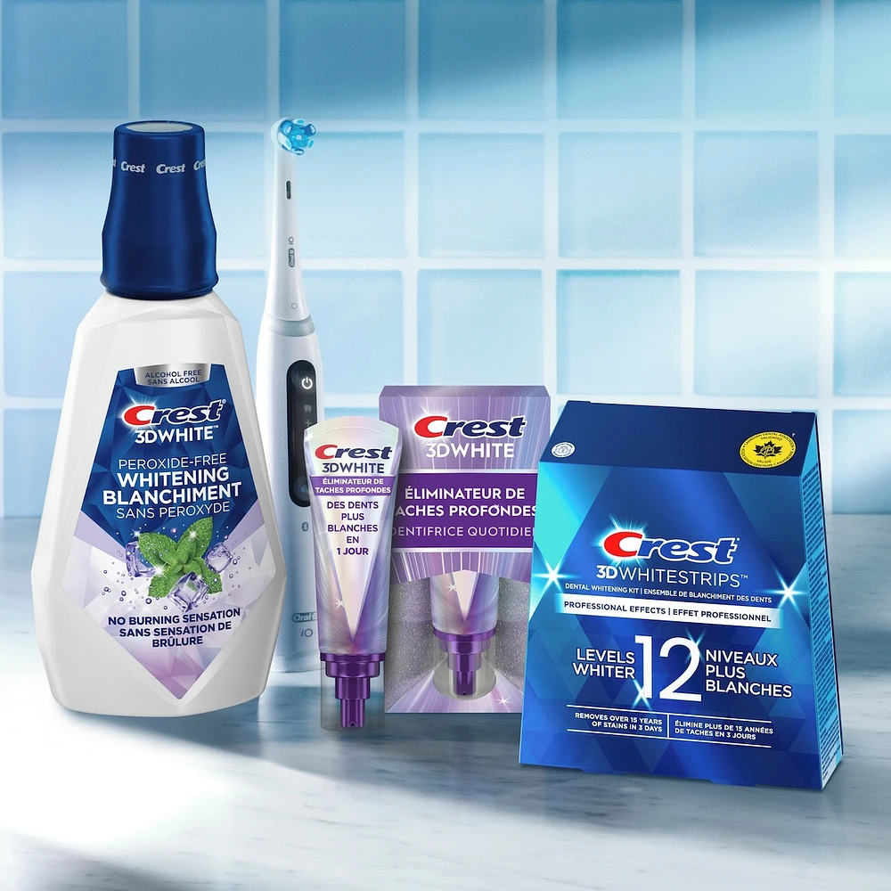 3D White Peroxide-Free Mouthwash/Mouth Rinse, Great Tasting Whitening Guaranteed, Alcohol-Free, Clean Mint Flavor, 1 L