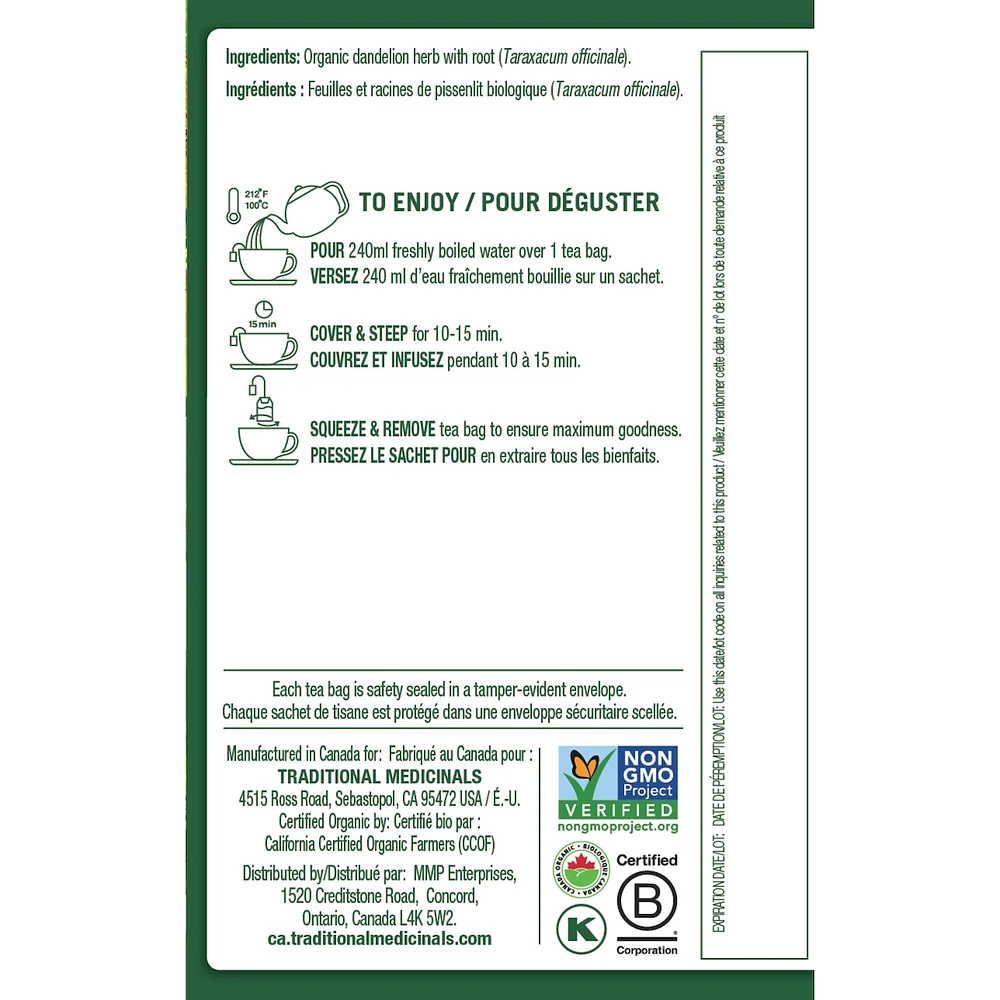 Dandelion Leaf Root Organic Tea
