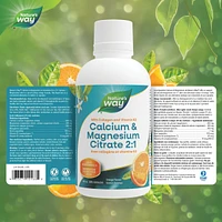 Citrate de calcium et de magnésium 2:1 avec vitamine K2 et collagène, orange