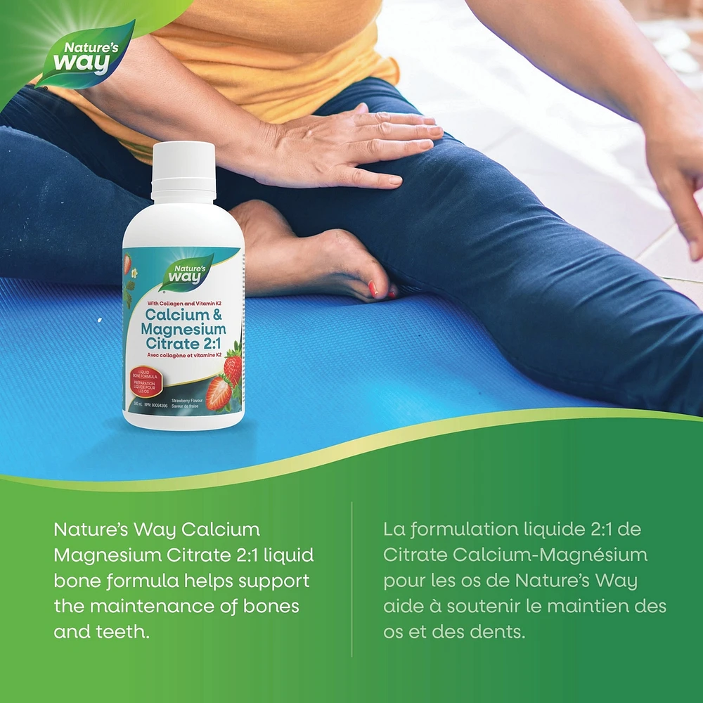 Calcium & Magnesium Citrate 2:1 with Vitamin K2 & Collagen, Strawberry