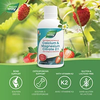 Calcium & Magnesium Citrate 2:1 with Vitamin K2 & Collagen, Strawberry