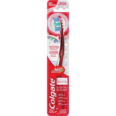 Brosse à dents moyenne Colgate 360 Advanced Optic White