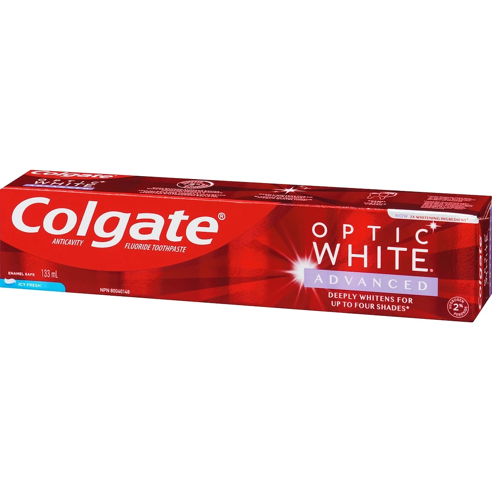 Colgate Optic White Advanced Teeth Whitening Toothpaste, Icy Fresh  133 mL