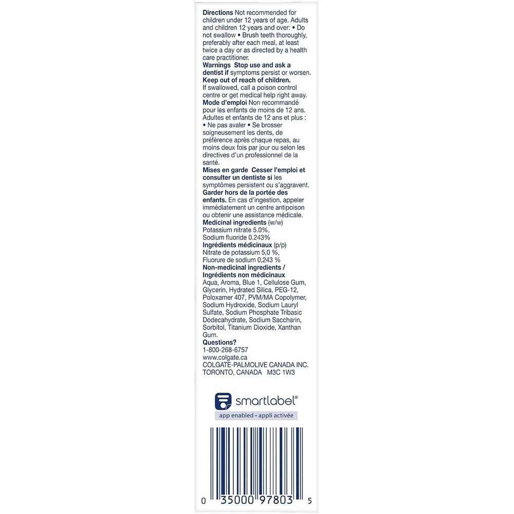 Colgate Sensitive Whitening Toothpaste 72mL