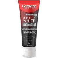 Colgate Optic White with Charcoal Whitening Toothpaste, Cool Mint, 90mL