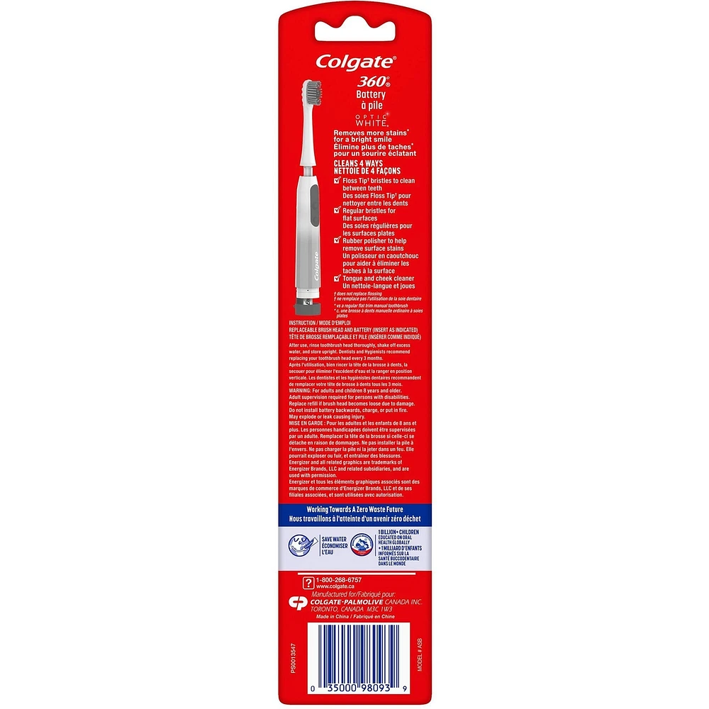 Colgate 360 Optic White Sonic Powered Battery Toothbrush
