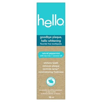 Goodbye Plaque, Hello Whitening Fluoride Free Toothpaste