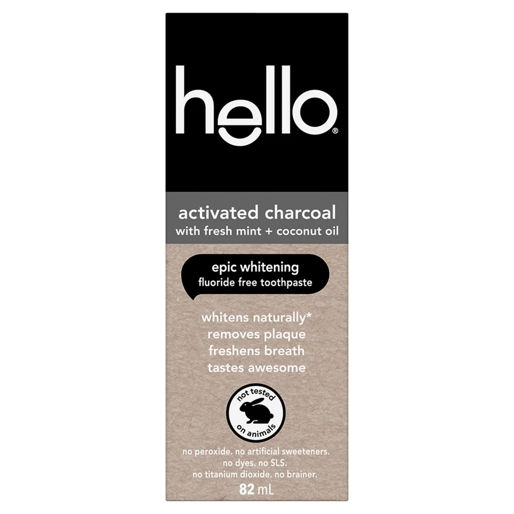 Epic Whitening Fluoride Free Charcoal Toothpaste, Mint