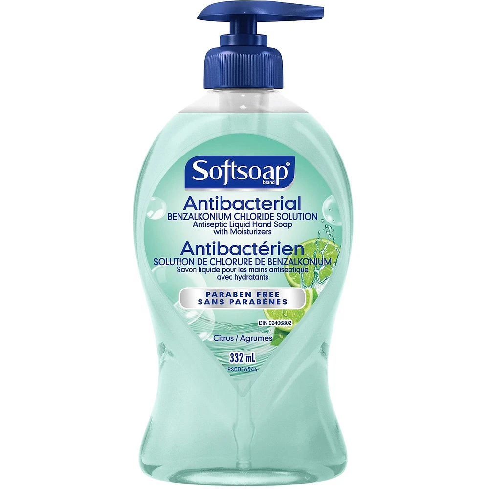 Softsoap Antibacterial Liquid Hand Soap Pump, Fresh Citrus - 332 ML