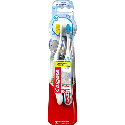 Colgate Kids My First Toothbrush, Extra Soft Baby Toothbrushes, 2 Pack