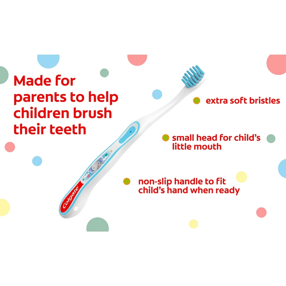Colgate Kids My First Toothbrush, Extra Soft Baby Toothbrushes, 2 Pack