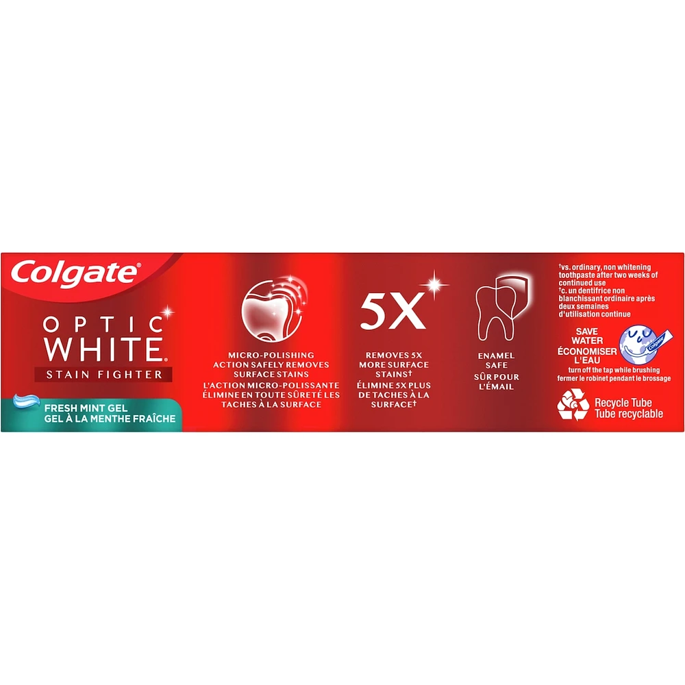 Optic White Stain Fighter Whitening Toothpaste Gel Pack