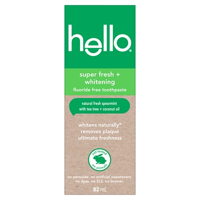 Super Fresh Whitening Fluoride Free Toothpaste, Spearmint
